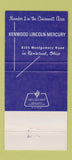 Matchbook Cover - Kenwood Lincoln Mercury OH 30 Strike