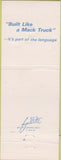 Matchbook Cover - Mack Trucks 75th Anniversary BLANK