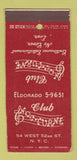 Matchbook Cover - Club Nocturne New York City WORN SAMPLE 30 Stick