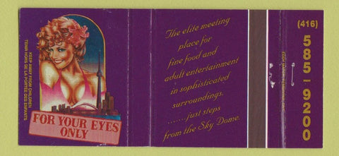Matchbook Cover - For You Eyes Only Strip Club? Girlie Toronto ON 30 Strike