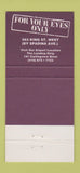 Matchbook Cover - For You Eyes Only Strip Club? Girlie Toronto ON 30 Strike