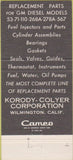 Matchbook Cover - Casey Parts Brent Marine Greenville MS