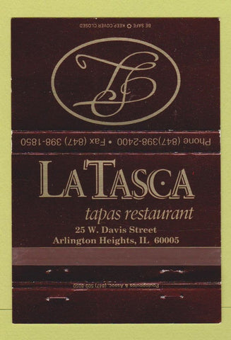 Matchbook Cover - La Tasca Tapas Restaurant Arlington Heights IL 40 Strike