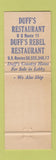 Matchbook Cover - Duff's Rebel Restaurant Winchester VA