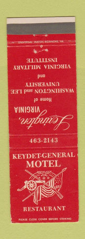 Matchbook Cover - Keydet General Motel Restaurant Lexington VA