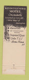 Matchbook Cover - Keydet General Motel Restaurant Lexington VA