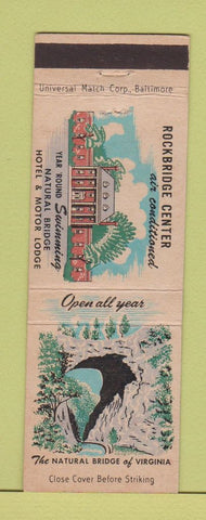 Matchbook Cover - Rockbridge Center Hotel Motor Lodge Natural Bridge VA