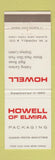 Matchbook Cover - Howell Packcaging Elmira NY