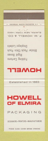Matchbook Cover - Howell Packcaging Elmira NY