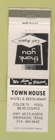 Matchbook Cover - Town Hosue Dennison TX