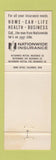 Matchbook Cover - Nationwide Insurance Stanley Lennon Mohawk NY