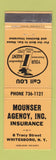 Matchbook Cover - Mounser Insurance Whitesboro NY