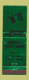 Matchbook Cover - Dorothy's Beauty Shoppe Sherling KS WEAR low phone #