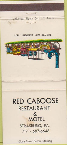 Matchbook Cover - Red Caboose Restaurant Strasburg PA WORN 30 Strike