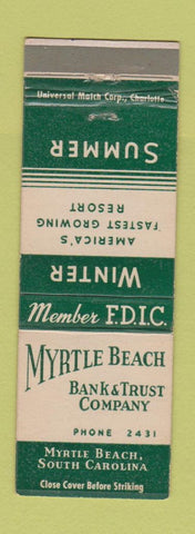Matchbook Cover - Myrtle Beach Bank and Trust SC low phone #