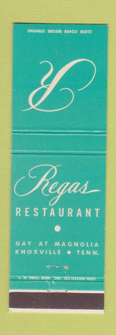 Matchbook Cover - Regas Restaurant Knoxville TN