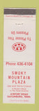 Matchbook Cover - Smoky Mountain Plaza Gatlinburg TN