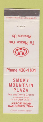 Matchbook Cover - Smoky Mountain Plaza Gatlinburg TN