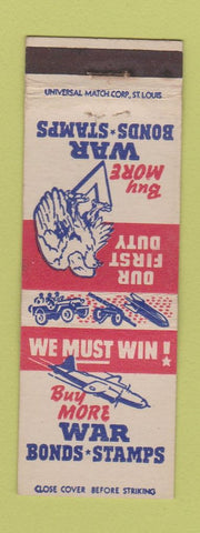Matchbook Cover - WWII Buy War Bonds Universal