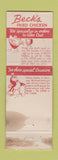 Matchbook Cover - Webb Waffle Shops Beck's Fried Chicken Dallas TX WORN