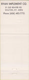 Matchbook Cover - Massey Ferguson Tractors Walton KY CREASE