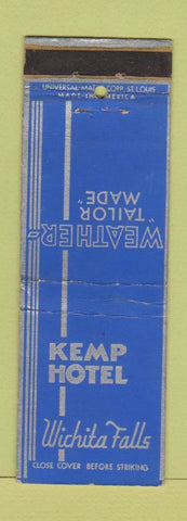 Matchbook Cover - Kemp Hotel Wichita Falls TX WEAR