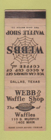 Matchbook Cover - Webb Waffle Shops Dallas TX WEAR