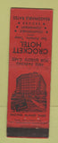 Matchbook Cover - Crockett Hotel San Antonio TX MERCHANTS WORN