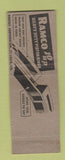 Matchbook Cover - Ramco Piston Rings Taylor Machine Louisville MS low phone #