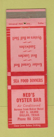 Matchbook Cover - Ned's Oyster Bar Dallas TX Kosher