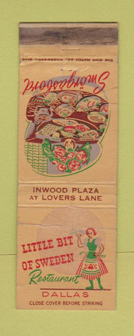 Matchbook Cover - Little Bit of Sweden Dallas TX girlie WORN