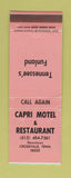 Matchbook Cover - Capri Motel Restaurant Crossville TN