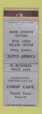 Matchbook Cover - Chris' Cafe Terrell TX low phone # WEAR