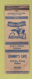 Matchbook Cover - Johnny's Cafe Dallas TX Crown Music juke box WEAR