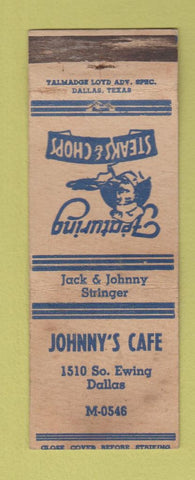 Matchbook Cover - Johnny's Cafe Dallas TX Crown Music juke box WEAR