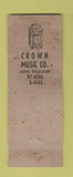 Matchbook Cover - Johnny's Cafe Dallas TX Crown Music juke box WEAR