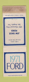 Matchbook Cover - 1971 Ford Jim Bass San Angelo TX WORN