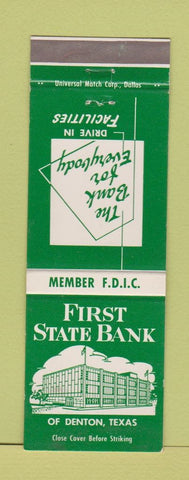 Matchbook Cover - First State Bank Denton TX