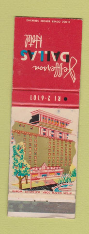 Matchbook Cover - Jefferson Hotel Dallas TX WEAr