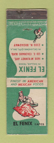 Matchbook Cover - El Fenix Mexican Food Dallas TX girlie feature WEAR