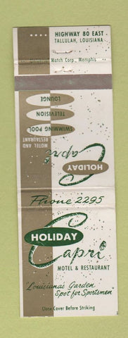 Matchbook Cover - Holiday Capri Motel Restaurant Tallulah LA