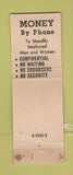 Matchbook Cover - Texas Loans Dallas TX