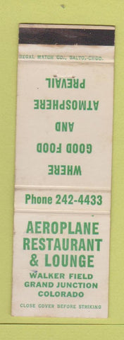 Matchbook Cover - Areoplane Restaurant Grand Junction Colorado WORN