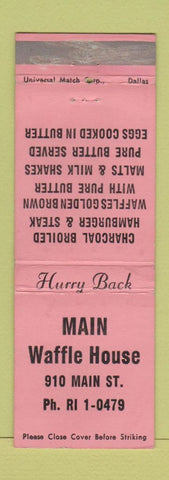 Matchbook Cover - Main Waffle House Dallas TX WEAR