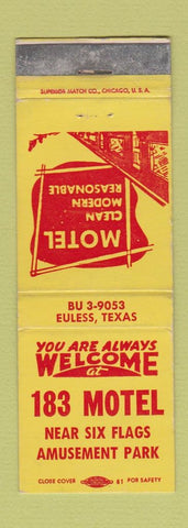 Matchbook Cover - 183 Motel Euless TX WEAR