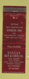 Matchbook Cover - Dallas Key and Lock TX Mike Kickirillo WEAR