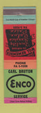 Matchbook Cover - Carl Bruton Enco oil gas