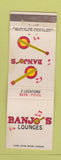 Matchbook Cover - Banjo's Lounges billiards Dallas TX