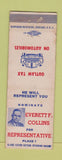 Matchbook Cover - Everett Collins Represntative Election Dallas? WEAR