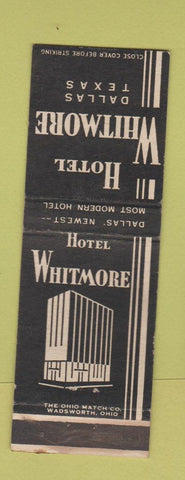 Matchbook Cover - Hotel Whitmore Dallas TX WORN
